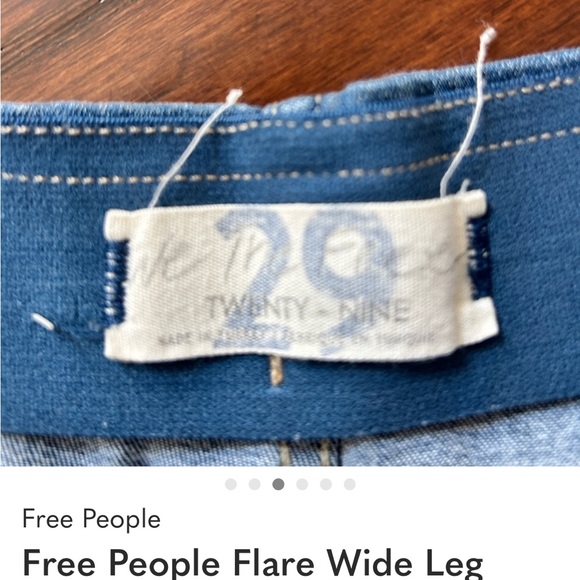 Free People Flare Wide Leg Blue Jeans - Picture 3 of 4